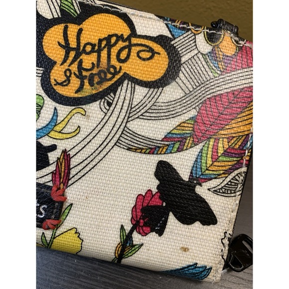 Sakroots Wallet Zip Around ID Card Coin Peace Love Boho‎ Floral Bird 8x4 - Picture 3 of 11